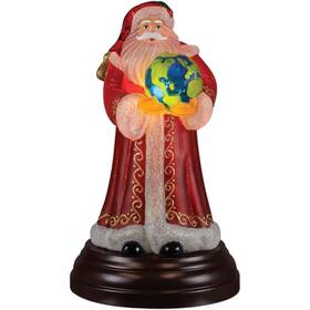 529785 Old World Christmas Blown Glass Tabletop Lamp Peace Santa Light