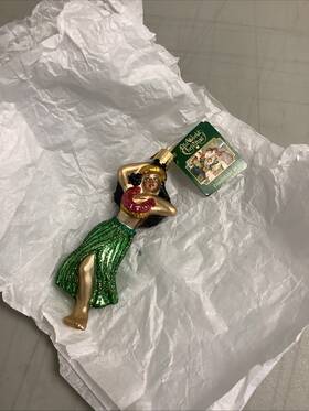 Old World Christmas 729343101945 2019 Hula Dancer Glitter Ornament