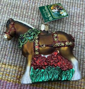Old World Christmas 729343122551 Holiday Clydesdale Glass Tree Ornament Owc