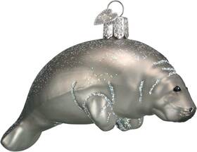 Old World Christmas 729343122780 Manatee Blown Glass Ornament
