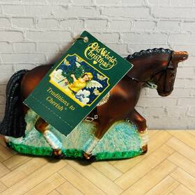 Old World Christmas 729343125552 Dressage Horse Equestrian Glass Ornament With Tag Glittery