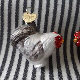 Old World Christmas 729343161529 2 Inch Chicken Rooster Vtg Blown Glass Ornament