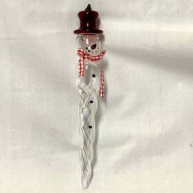 Old World Christmas 729343240484 Icicle Snowman Ornament Hand Blown Glass Twisted Ice Tree