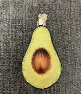 Old World Christmas 729343280596 Glass Blown Avocado Ornament With Glitter