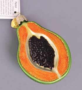 Old World Christmas 729343281418 Papaya Glass Blown Ornament For Tree