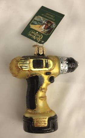 Old World Christmas 729343322494 Carpenter S Drill Glass Ornament Nwt Construction Tool New