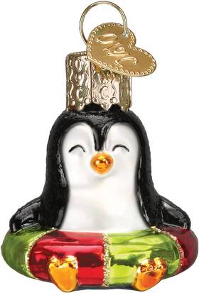85258 Old World Christmas Penguin Ornament 2 Inches Glass Comes In Owc Box