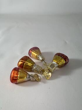 86751 Old World Christmas Blown Glass Ornament For Halloween Mini Candy Corn Set Of 4