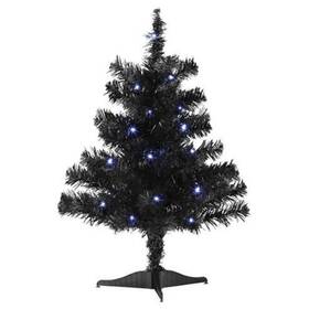 89861 Old World Christmas Mini Black Tree Pre-lit 18.00in Plastic