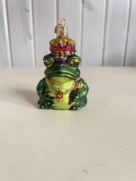 12221 Old World Christmas Newer Prince Frog Sitting No Box Blown Glass Owc Toad 3 Inch