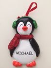 On15-m-michael Ornament Central Personalized Penguin Michael Nwt 819476016480