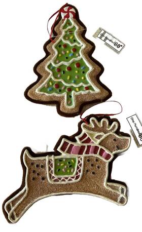 One Hundred 80 Degrees 844828010861 Reindeer And Christmas Tree Ornaments Non-breakable New 7.5 Inch