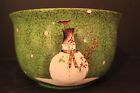 Oneida Sakura Snowmates Snowman Bowl Christmas Green Cereal Soup Ice