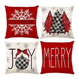 Christmas09 Onfaon Christmas Decorations - Pillow Covers 18x18 Set Of 4 Farmhou