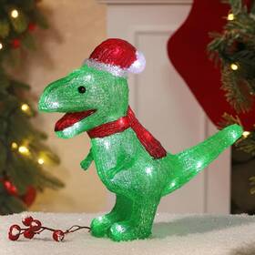 Ol-a009 Oolaloo Christmas Table Decorations Indoor 12.2 Inch Dinosaur With Led Lig
