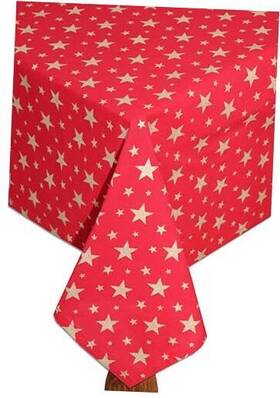 62775 Orient Originals Inc. Christmas Tablecloth - Festive Xmas Red With Gold 60 X 102