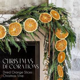 Mm385 Oriental Cherry Christmas Decorations - Fall Decor 10 Ft Dried Orange Slice