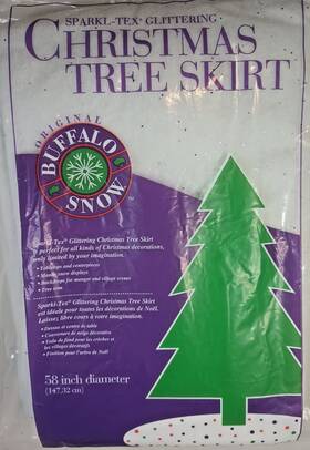 Original Buffalo Snow 034072023360 Christmas Tree Skirt Glitter 58 Inches New Package