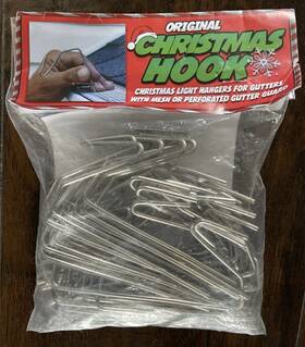 Original Christmas Hook 616909598816 - Light Hanger For Gutters With Mesh Leaf Guard Metal 50 Count
