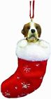Orn221-50  Es Pets Saint Bernard Christmas Stocking Ornament With 831310130138