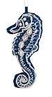 Orn71388 Enterprises Coastal Blue Beaded Seahorse Inch Fabric Christmas 008246076988