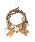 Orn71778 Enterprises Natural Driftwood Wreath With Shells And Burlap 008246095057