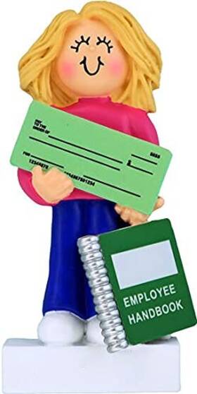 Ornament Central 810587035629 First/ Job Female Blode Personalized Christmas