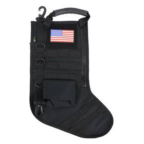 1115880 Osage River Gear Tactical Christmas Stocking Handle Usa Patch Molle Webbing Black