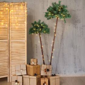 Oumilen 313020240296 6 Ft. Artificial Lighted Palm Tree Pre-lit Christmas Lights Light Up Led De