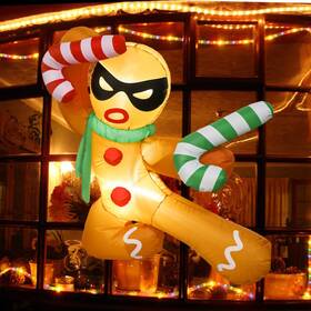 S-cq-gfjbr-us-1 Ourwarm S-cq-gfjbr-us-1# 3.5 Ft Christmas Inflatables Outdoor Decorations Kungfu Multi-color