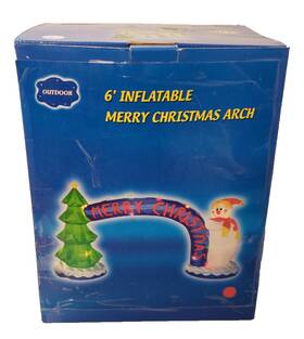 Outdoor 004920530166 6ft Inflatable Merry Christmas Arch Snowman Tree Yard Decor Holiday Nib