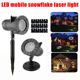 Outdoor Led Moving Snowflake Laser Light Up Halloween Projector Christmas Party