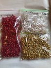 Packs Of Strings Gold Red Iridescent Bead Garlands Each Feet