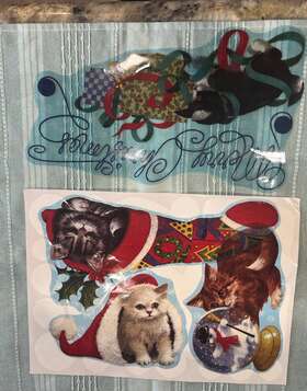 80980000-006 Paper Magic Color Clings Reusable Christmas Window Decorations Cats Playing Decals Set Of 2
