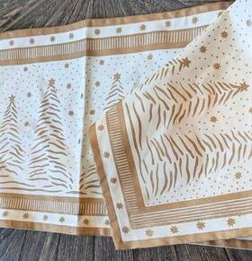 Park B Smith 081675602768 Christmas Tree Table Runner Ivory Gold 72 Inch Pbs Oblong Stars Decor