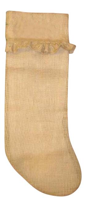 850-51 Park Designs Jute Burlap Ruffled Country Christmas Holiday 22 Inch Stocking