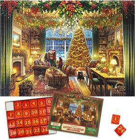 8862 Parsup New Sealed Advent Calendar Christmas Living Room 1000 Piece 24 Day Jigsaw Puzzle