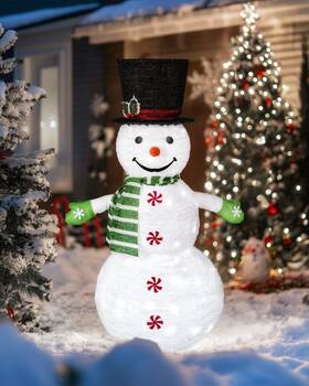22snc50 Pasapair 3.9ft Pre-lit Pop-up Snowman - Outdoor Christmas Decoration With Bui