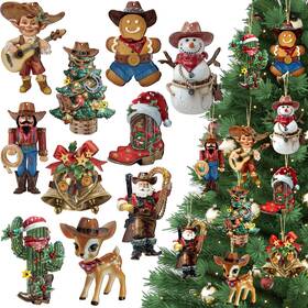 Fa-patelai-159829 Patelai 40 Pcs Western Christmas Ornament Wooden Red Green Silver Gold