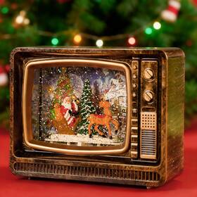 Pawfly 445039461454 Tv Snow Globe Lantern Lighted Musical Christmas With 8 Carols