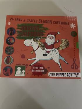 Sh10 Pc The Purple Cow 692621700058 Christmas Countdown Advent Calendar - 24 Beautiful Diy Arts And Crafts