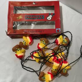 Peanuts 086131323461 Vintage 1998 Works Woodstock Christmas 10 Lights Set Kurt S. Adler
