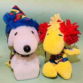 944702 Peanuts Christmas Snoopy Color Changing Light Up And Woodstock Musical Lot Of 2
