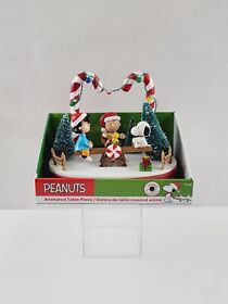 Peanuts Animated Table Piece Christmas Seesaw Plays Inch.linus And Lucy New In Box