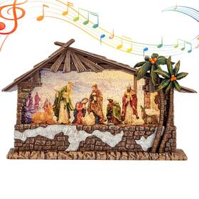Pea469mc Peatop Nativity Christmas Snow Globes - Sets For Indoor 13.5 Inch La