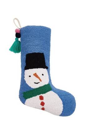 31aps91mc Peking Handicraft Snowman Stocking With Pom Tassel 20inch Length Wool Cotton Christmas Home Dc