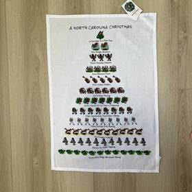 04dp24wc Peking Handicraft Inc 12 Days Of Christmas Nc Kitchen Tea Towel David Price North Carolina 26 X 18 New