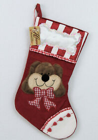 29217190003 Pet Dog Christmas Stocking Red Velvet Glitter Personalize Seanons Design 19inch Tag