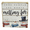Pet1972 Christmas Worth Melting For Block Sign Wood Snowman 840136609926