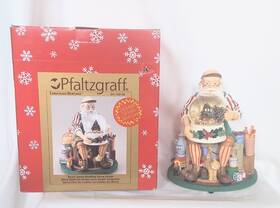 047-528-00 Pfaltzgraff Santa Snow Globe Here Comes Claus Music Box Christmas Heritage